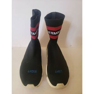 Reebok Time Vetements Men's Black Rare Socks Sneakers Size 9